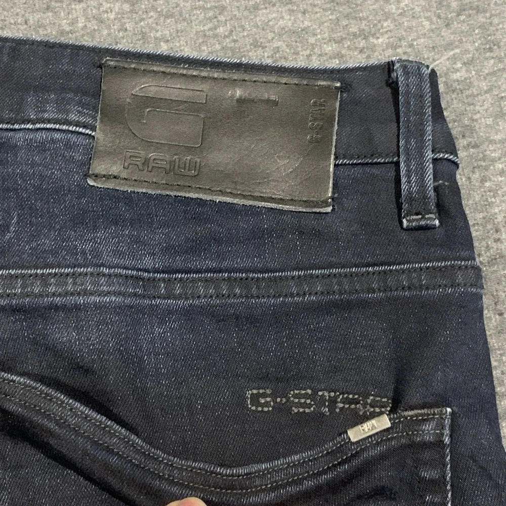 G-STAR Raw 3301 Slim Jeans Mens 32x30 Dark Wash Stretch Faded